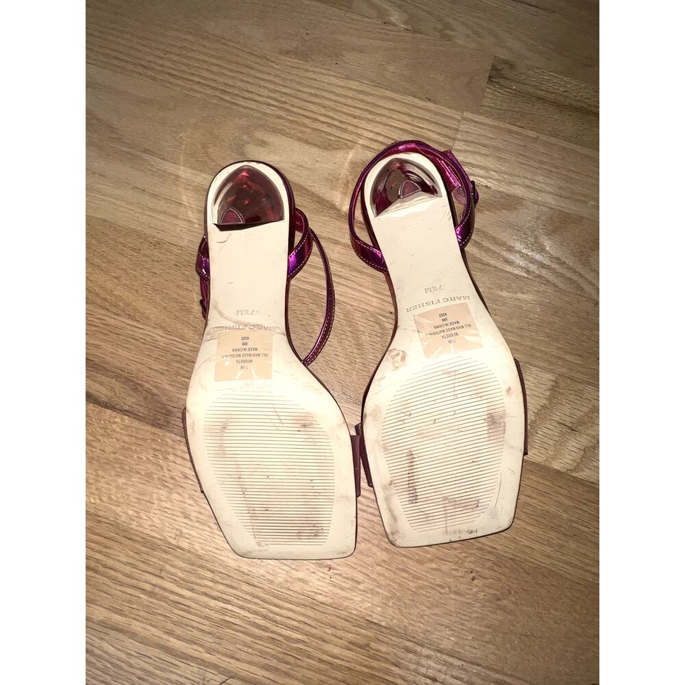 Marc Fisher Women's Lucite Cone Heel Sandals Size 7.5 Pink - Picture 6 of 7